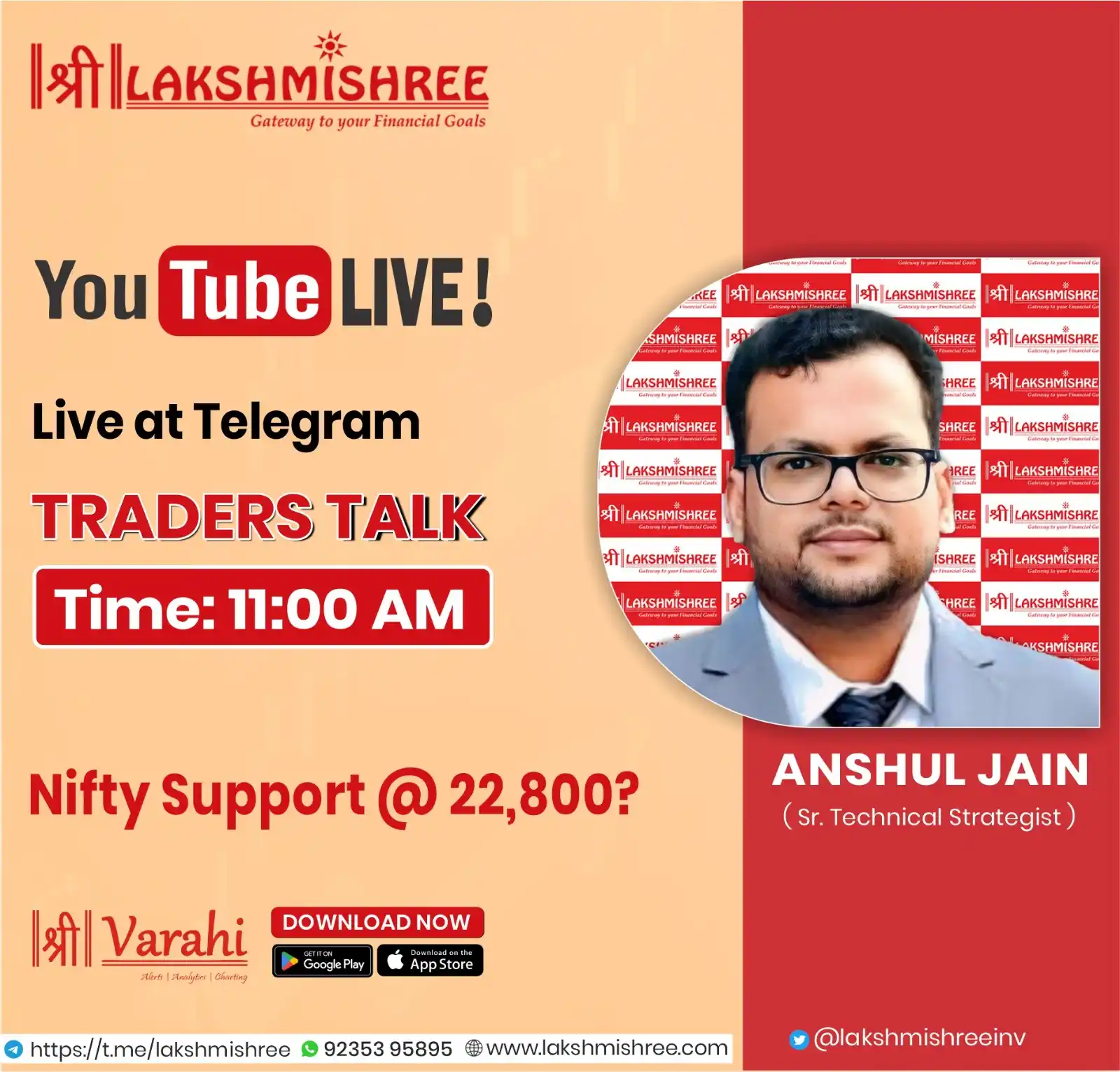 Image from Lakshmishree: Ready to conquer today's market moves? Join our daily LIVE session w...