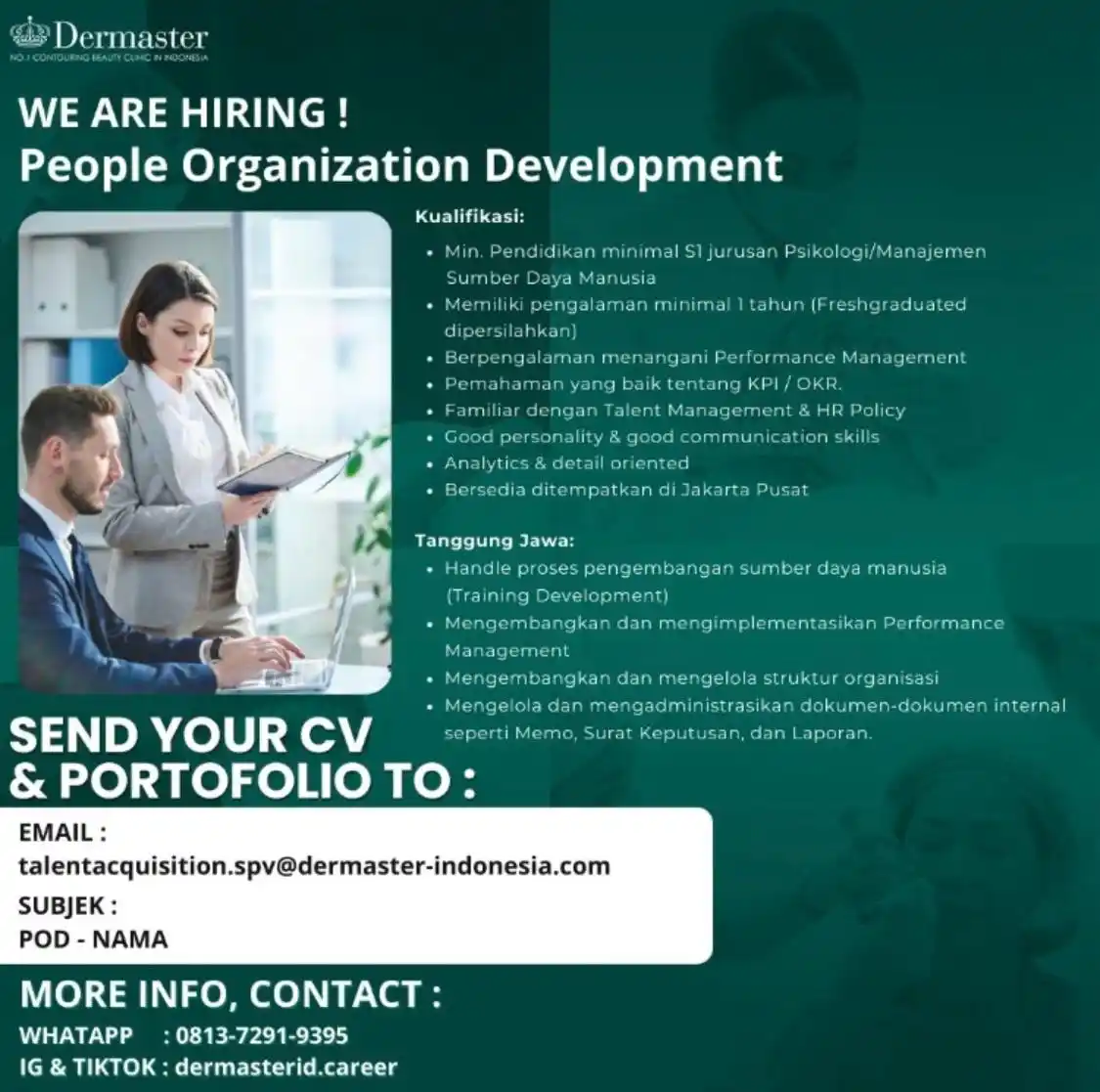 Image from Loker Jabodetabekkar: WE ARE HIRING ! People Organization Development Kualifikasi: • Min. ...