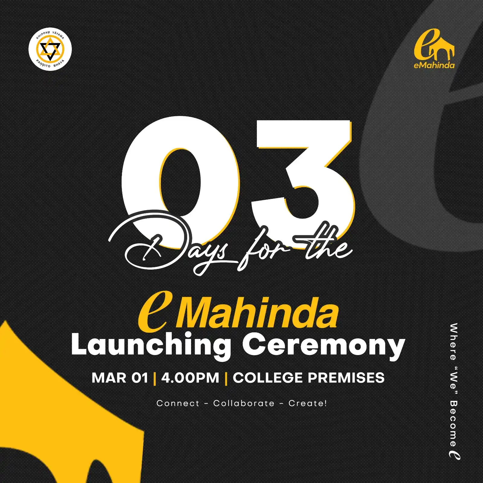 Image from Mahinda College: 03 more days to; Enter a digital home for all Mahindians. To share ...