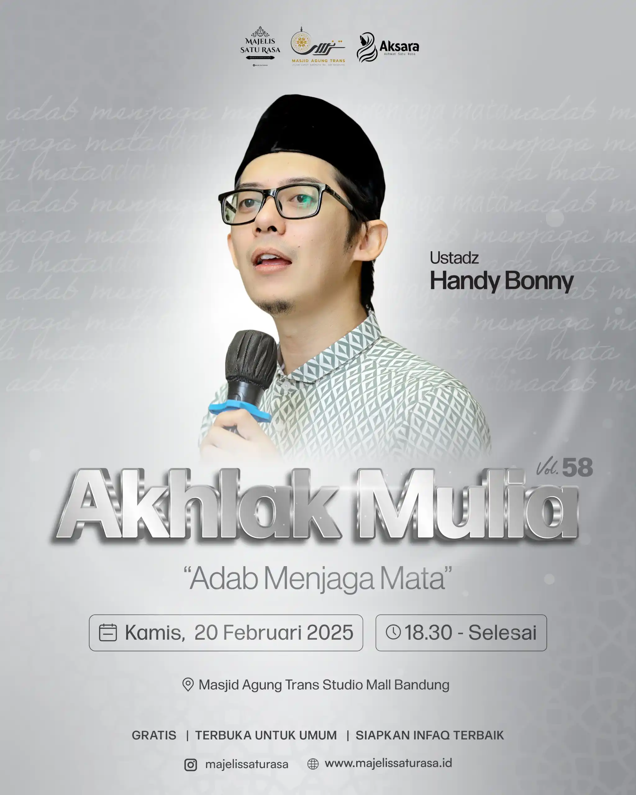 Image from MAJELIS SATU RASA | HANDY BONNY: ‼️‼️KAJIAN SPESIAL MAJELIS SATU RASA Kajian Kitab Akhlak Mulia jilid ...