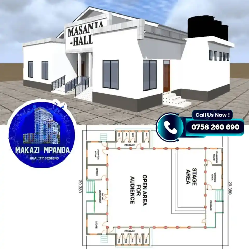 Image from MAKAZI MPANDA: MPR/HALL/0001 RAMANI NZURI YENYE. ★UKUMBI. (WENYE UWEZO WA KUBEBA WAT...