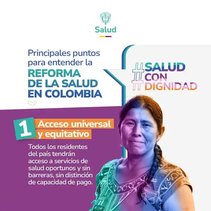 Image from MinSaludColombia: *Estamos trabajando para que en el nuevo modelo de salud, todas las pe...