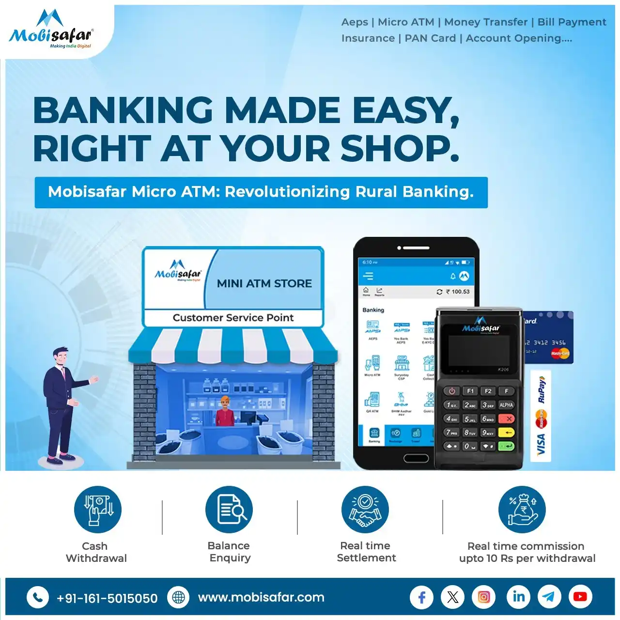 Image from Mobisafar.com: Mobisafar Micro ATM: Revolutionizing Rural Banking! 🏦💳 With Mobisafa...
