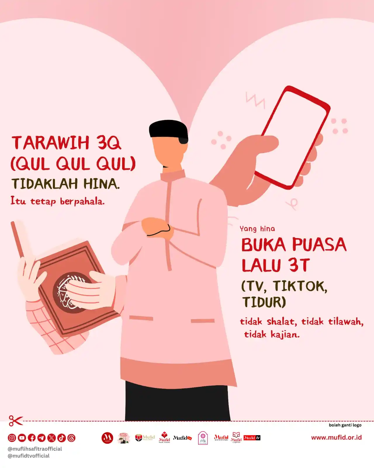 Image from 𝐌𝐮𝐟𝐥𝐢𝐡 𝐒𝐚𝐟𝐢𝐭𝐫𝐚: ----------------- TARAWIH 3Q (QUL QUL QUL) TIDAKLAH HINA. Itu tetap be...