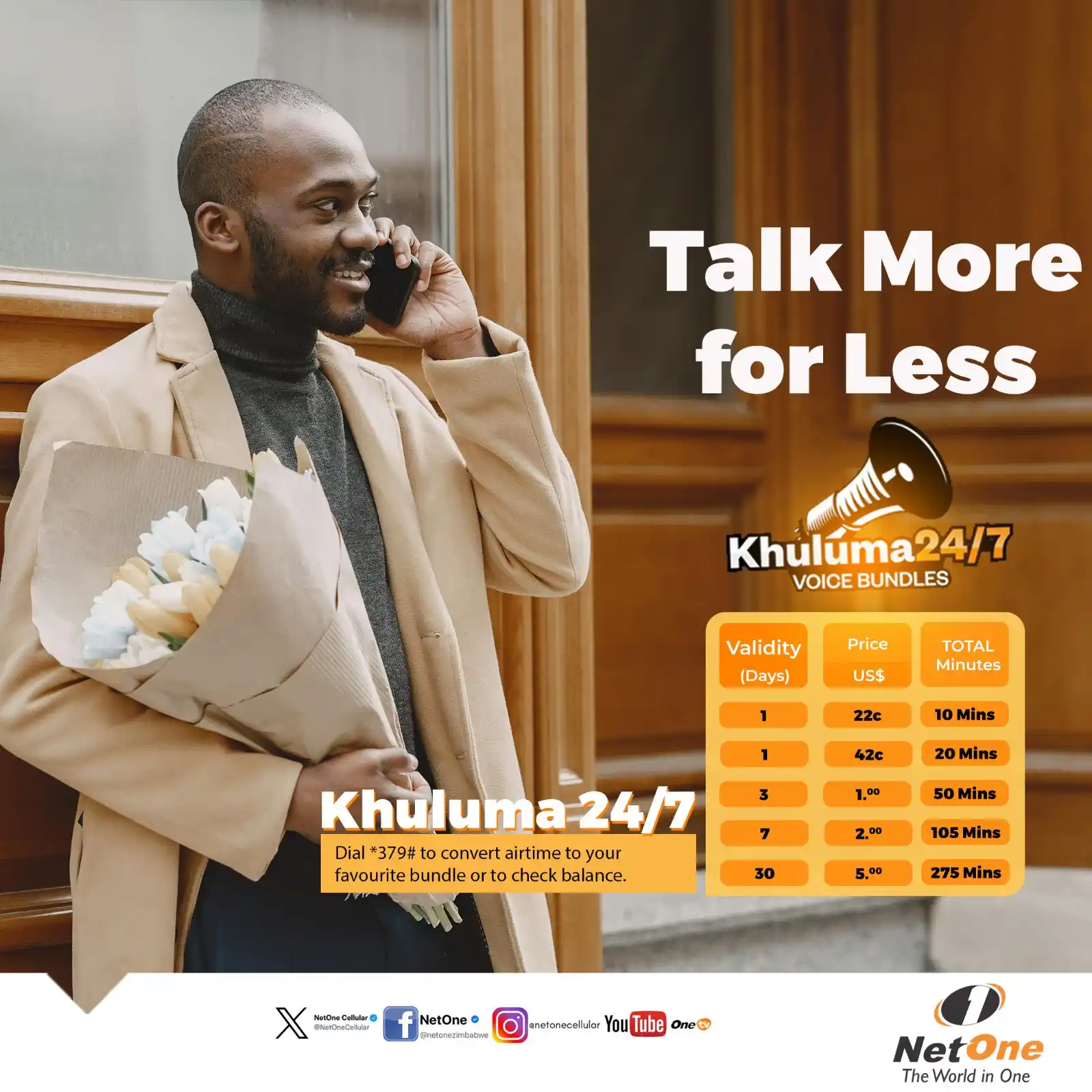 Image from NetOne Cellular Zimbabwe: Call your loved ones and enjoy uninterrupted conversations with our co...