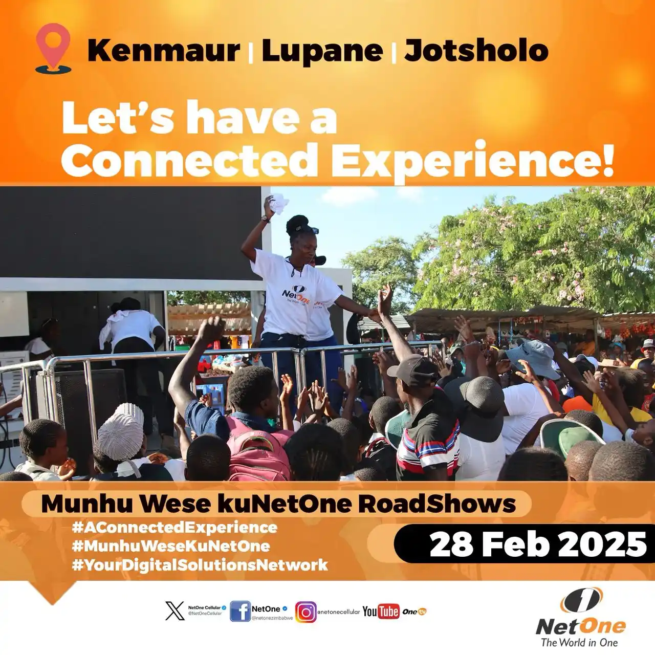 Image from NetOne Cellular Zimbabwe: 📍 Matebeleland North & Masvingo, are you ready? Join us tomorrow for...