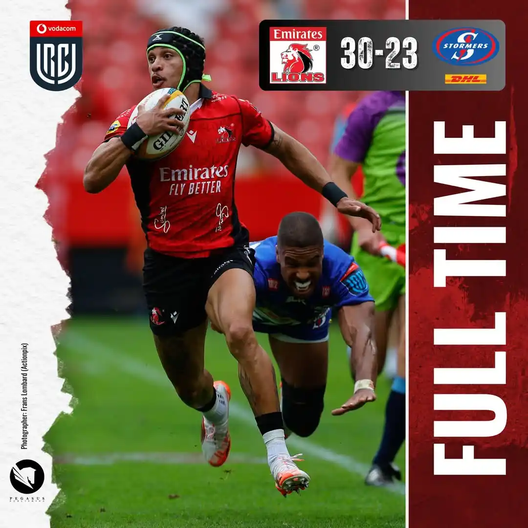 Image from Pegasus Publishing: 🦁 The Emirates Lions beat the DHL Stormers at Ellis Park ⛈️ <a class...