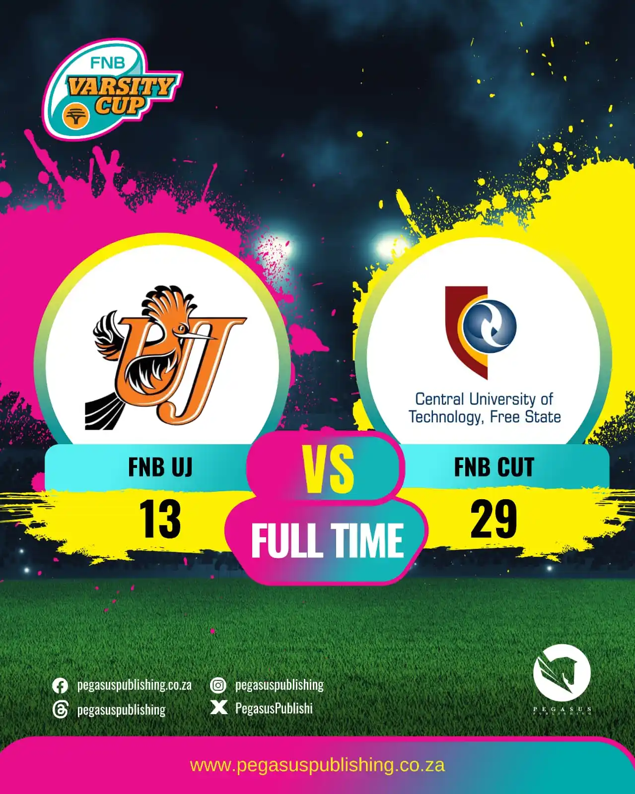 Image from Pegasus Publishing: 𝗥𝗘𝗦𝗨𝗟𝗧𝗦 𝗜 FNB UJ vs FNB CUT <a class="text-blue-500 hover:un...