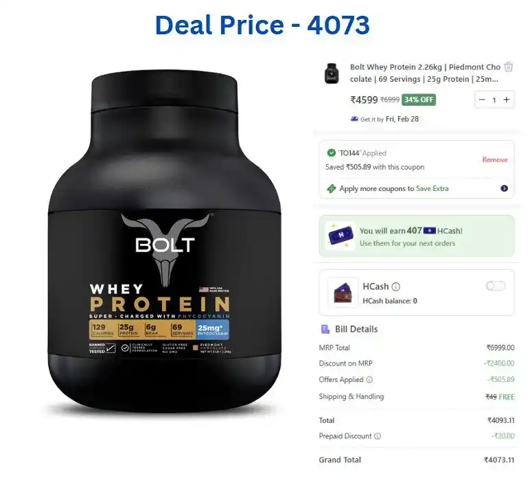Image from Protein Pundit Deal Zone: 🔥Loot Deal🔥 Bolt Whey Protein 2.26kg | Piedmont Ch...