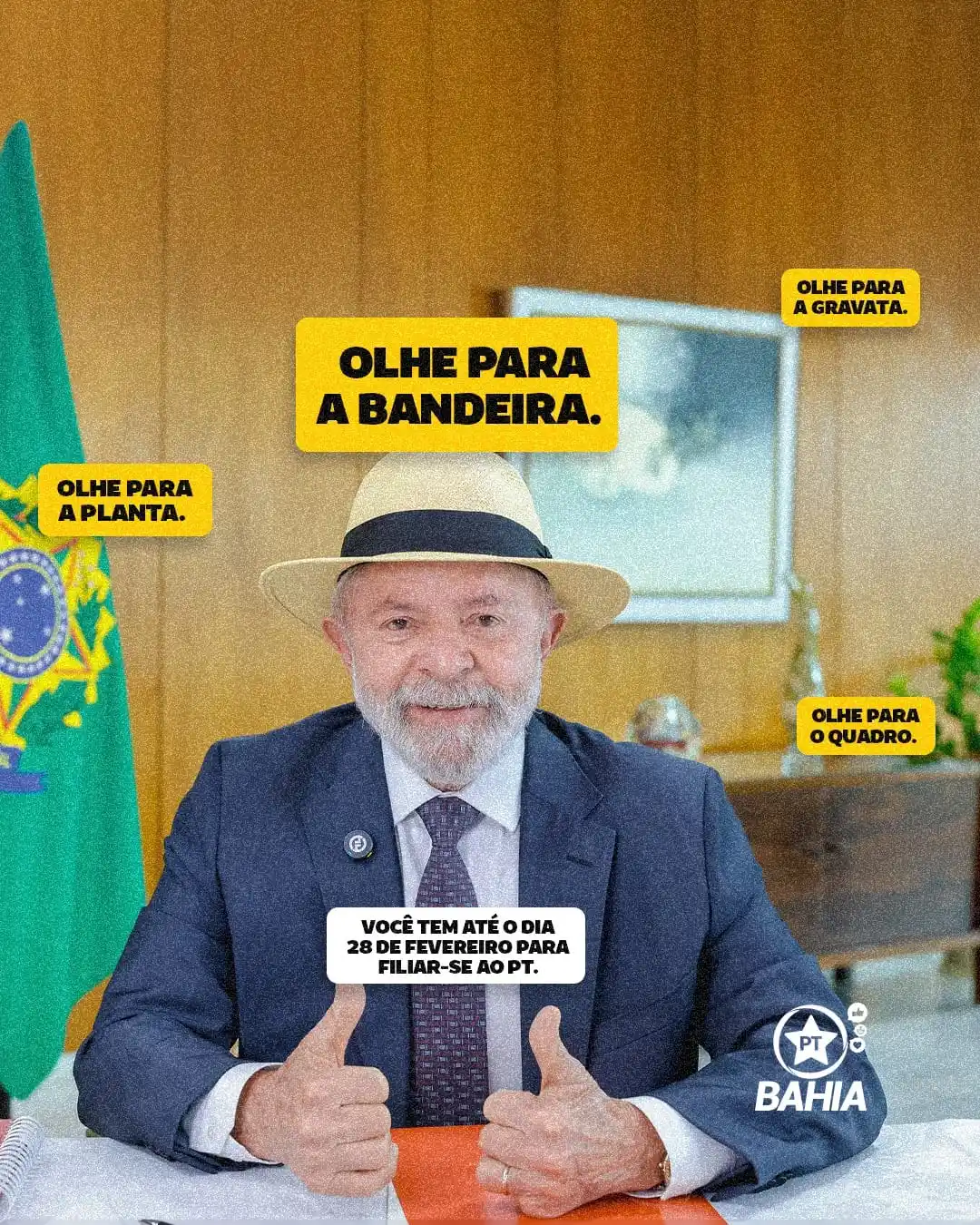 Image from PT Bahia ⭐🚩: O presidente Lula tem um recado pra você 👀. *Acesse nosso link na bi...