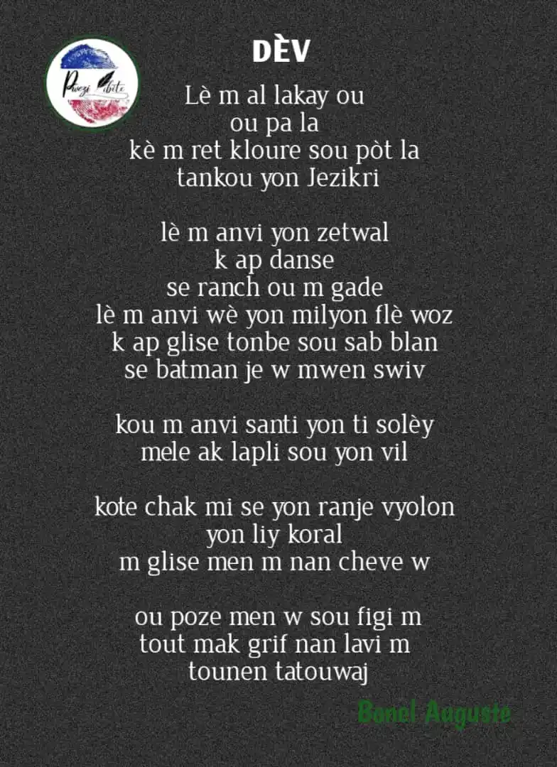 Image from Pwezi Libète: Powèt, biblyotekè ak animatè kiltirèl, li te etidye lengwistik nan ini...