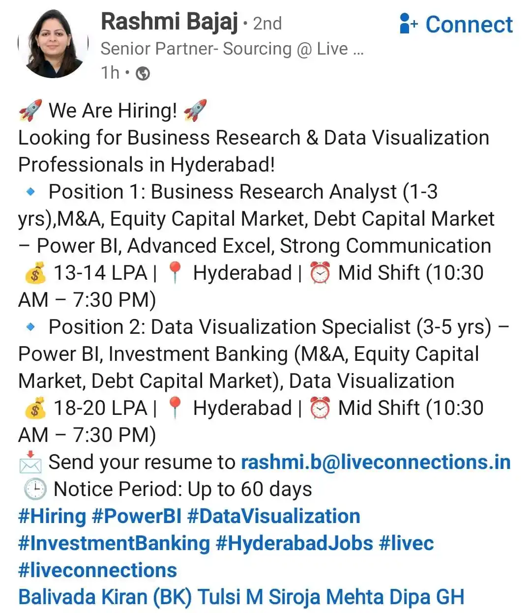 Image from Raghavan P ✅️: *Power BI* hiring at Hyderabad https://www.linkedin.com/posts/rashmi...