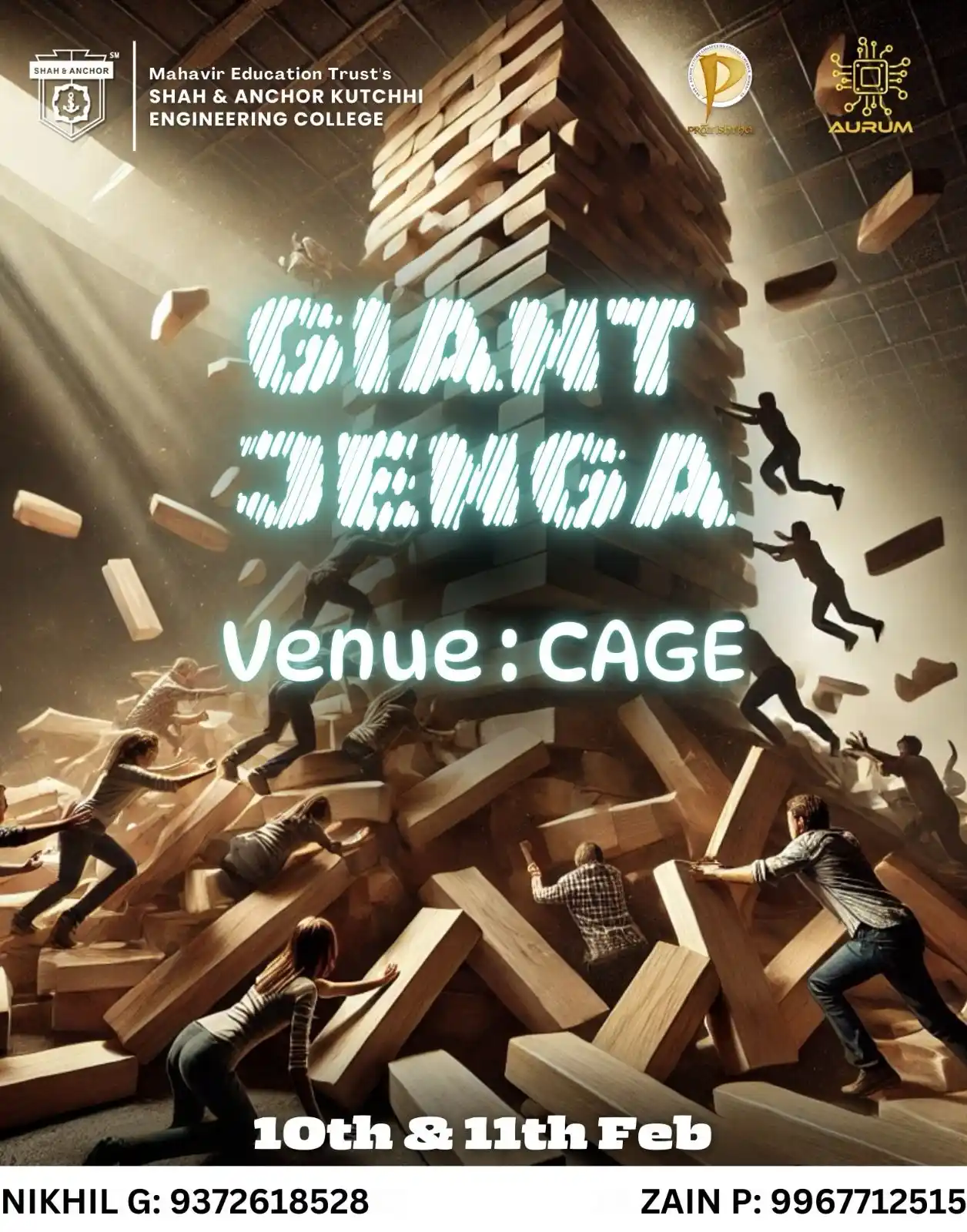 Image from SAKEC Pratishtha 2024-25✨: 📢✨ Pratishtha 2025 - AURUM Presents: GIANT JENGA! 🎉🧩 🔥 Brace yours...