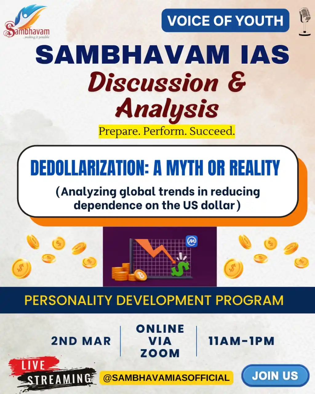 Image from Sambhavam IAS : 📢 Join the Sambhavam Live Discussion and Analysis Programme! 💰🌍 Sa...