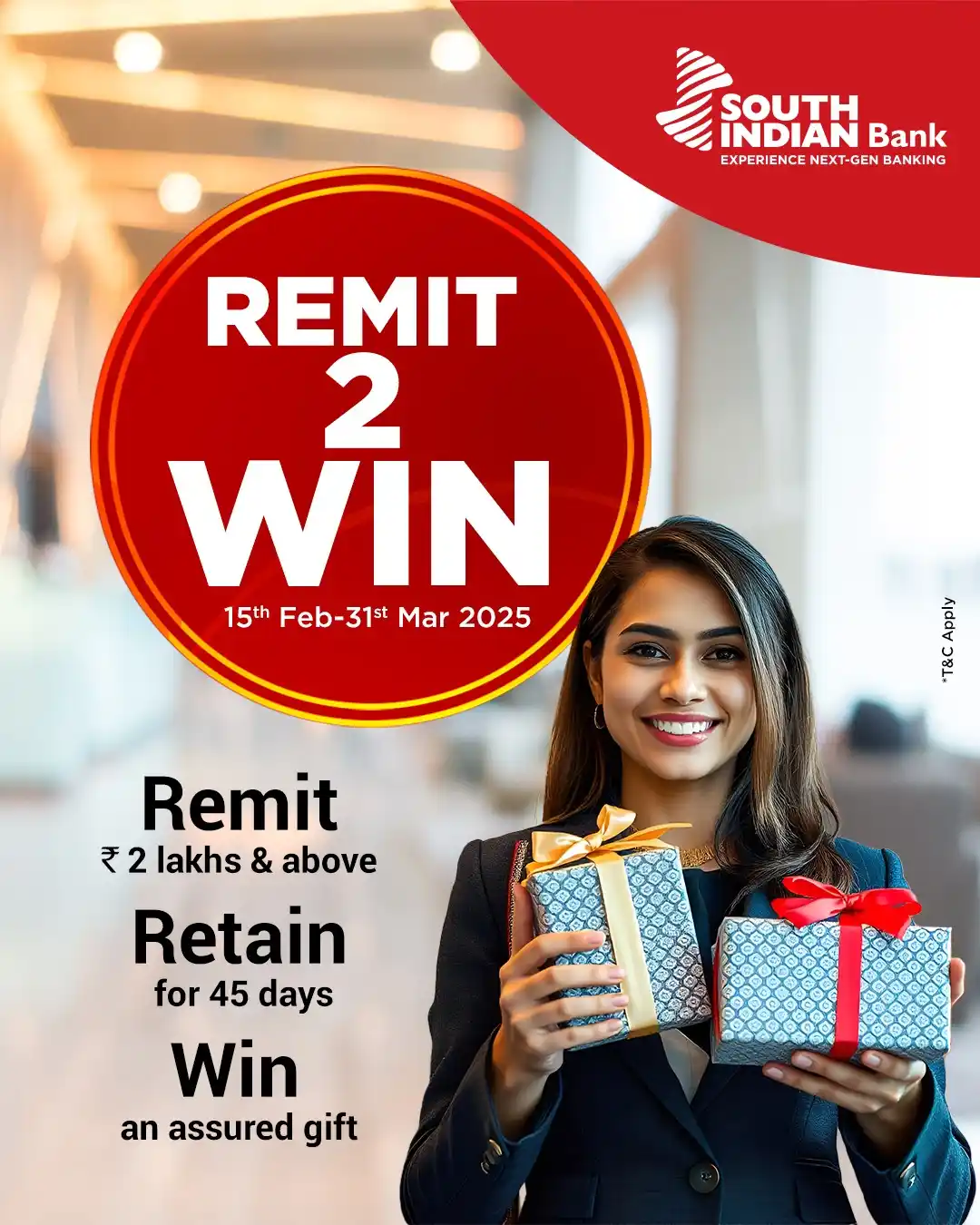 Image from South Indian Bank: Send remittances effortlessly and stand a chance to win an exciting pr...