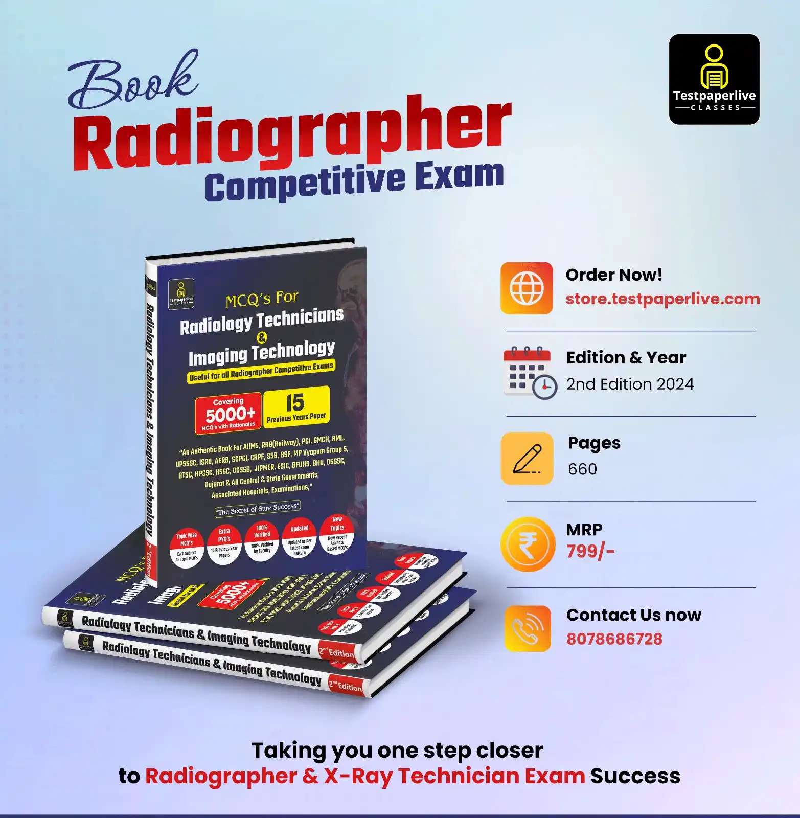Image from Testpaperlive Paramedical Classes: 📚 MCQ’s Book for Radiographer & X-Ray Technician Exams Useful for all...