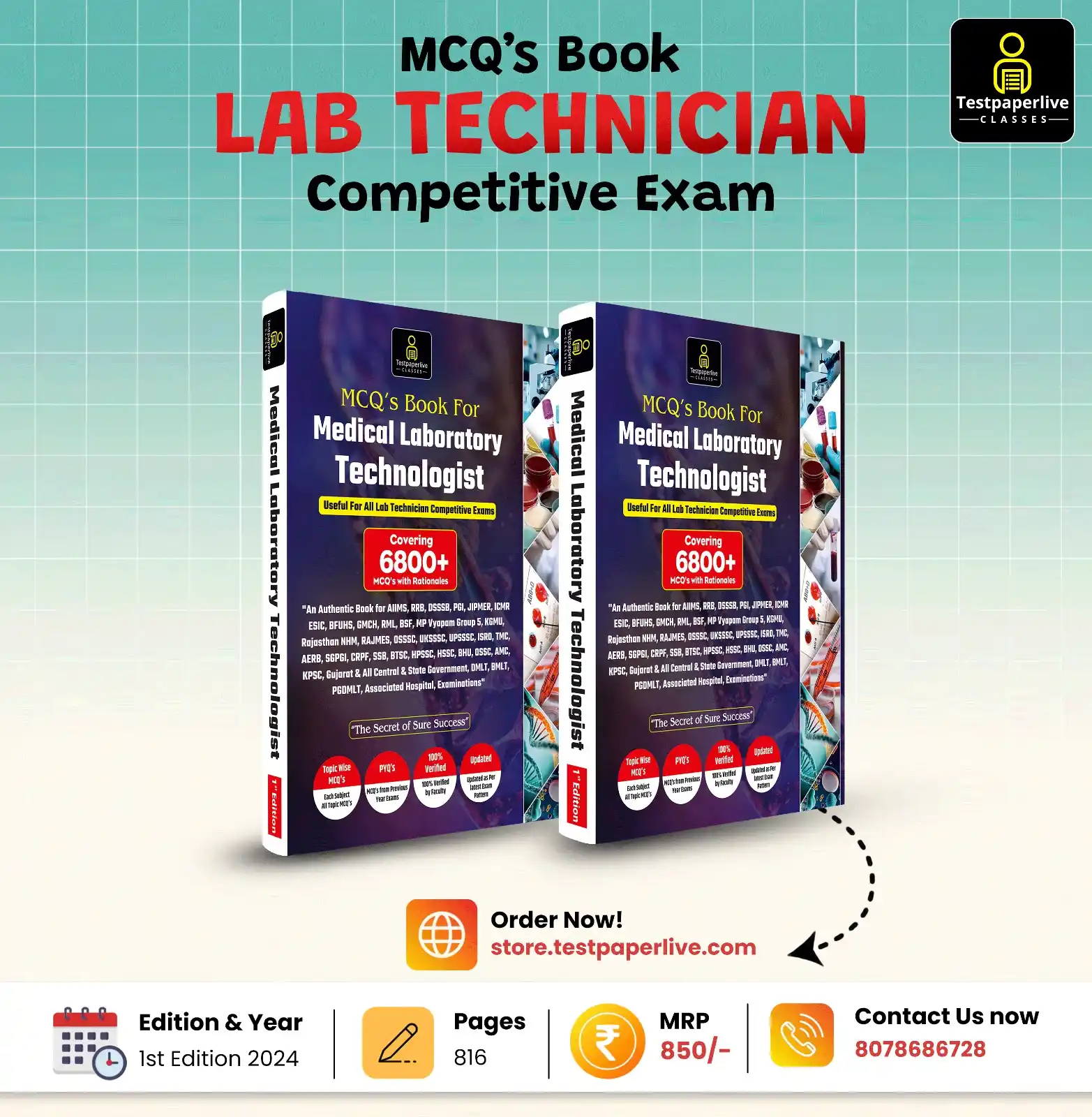 Image from Testpaperlive Paramedical Classes: 📚 MCQ’s Book for Medical Laboratory Technologist Exams Useful for all...