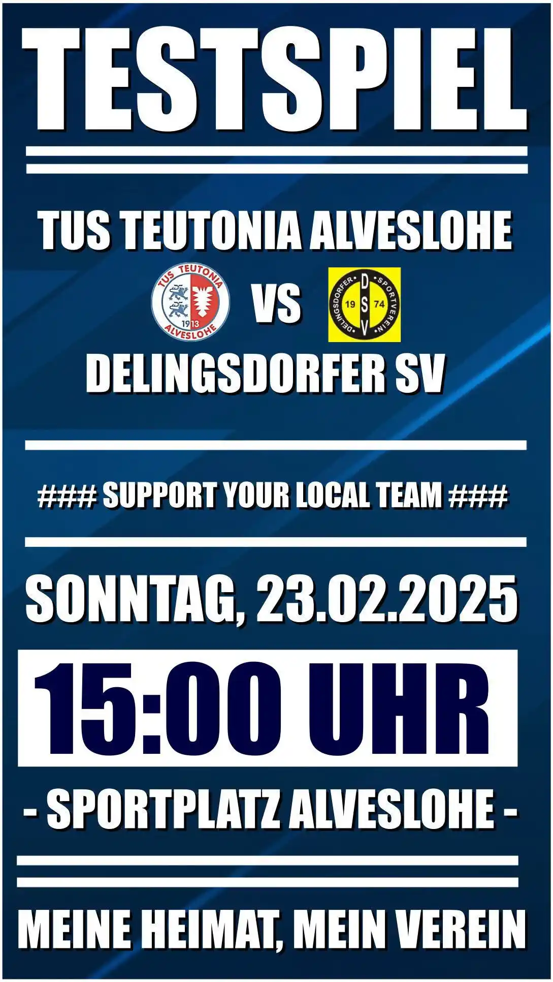 Image from TuS Teutonia Alveslohe Fußball ⚽️ Herren / Damen: 🔷♦️ Der TuS von 1913 ♦️🔷 💢 1.Herren testet am Sonntag gegen den De...