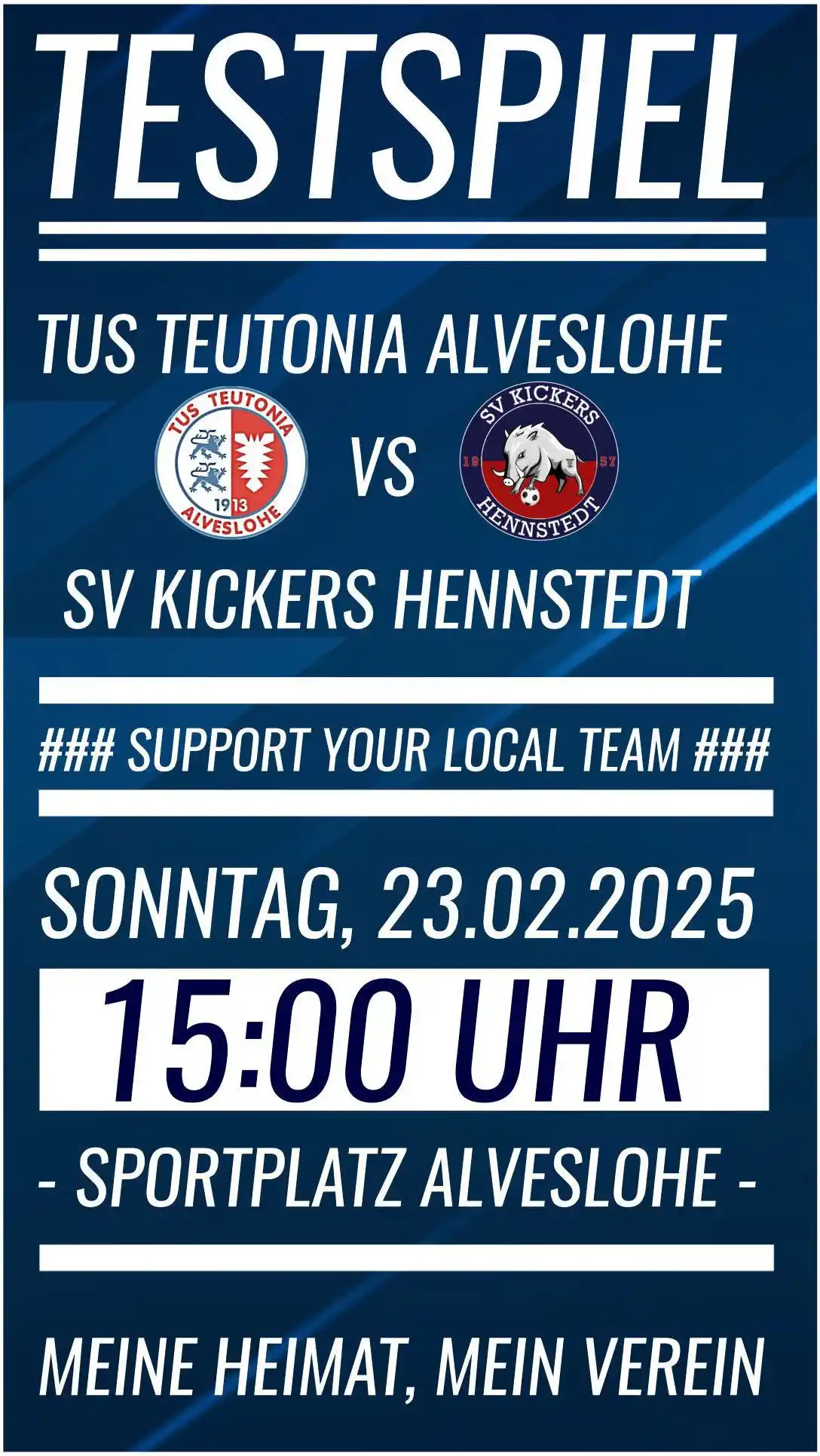 Image from TuS Teutonia Alveslohe Fußball ⚽️ Herren / Damen: 🔷♦️Der TuS von 1913 ♦️🔷 💢Die Kickers aus Hennstedt ersetzten den D...