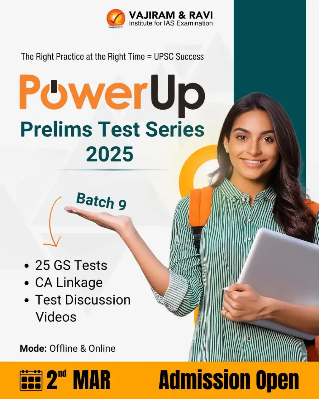 Image from Vajiram & Ravi - An Institute For IAS Examination: PowerUp Prelims Test Series provides students with a focused approach ...