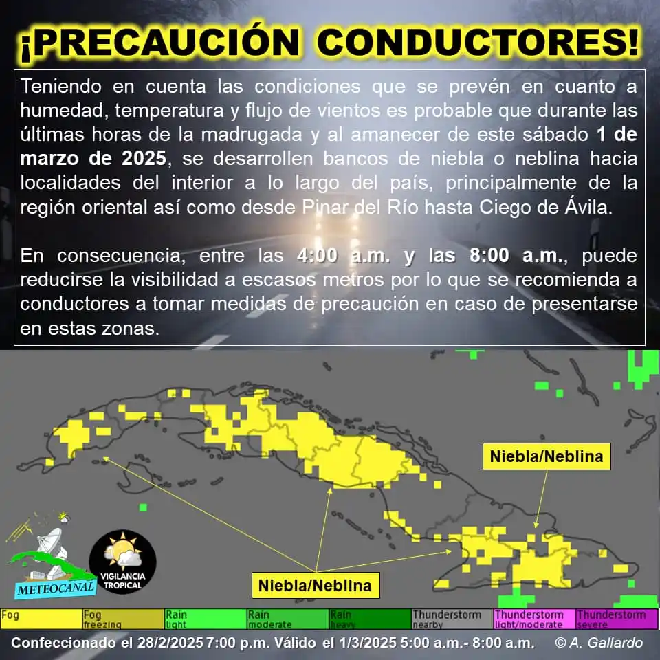 Image from Vigilancia Tropical ✅: *[⚠️ PRECAUCIÓN CONDUCTORES]* Teniendo en cuenta las condiciones que s...