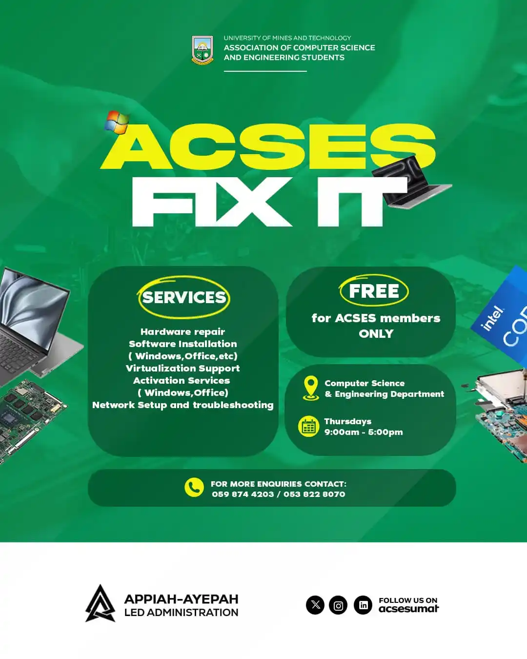 Image from 𝐕𝐨𝐢𝐜𝐞 𝐎𝐟 𝐔𝐌𝐚𝐓: 🚀 ACSES FIX IT - We've Got You Covered! 💻🔧  Got a tech issue? Need ...
