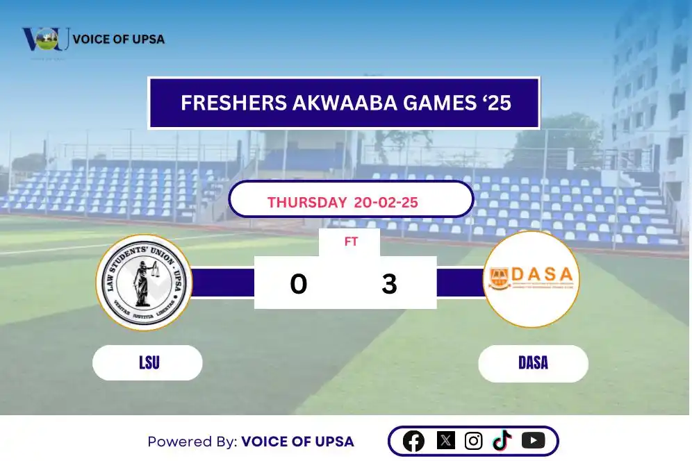 Image from VOICE_Of_UPSA : *🔴SPORT UPDATE*  END OF MATCH  Congratulations DASA for wining Freshe...