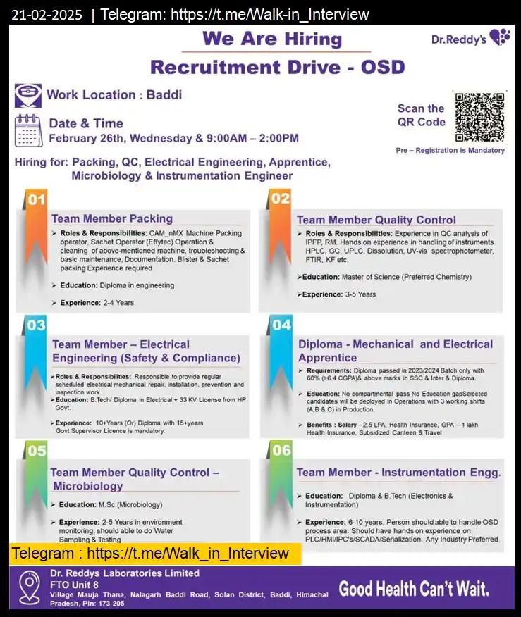 Walk-In Interview Jobs & Careers post