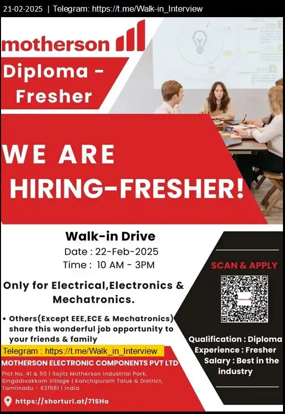 Walk-In Interview Jobs & Careers post