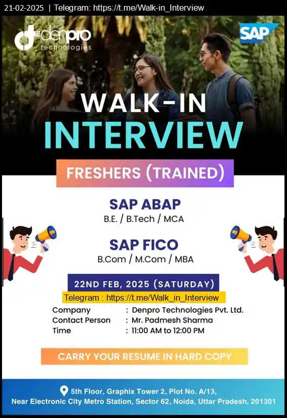 Walk-In Interview Jobs & Careers post