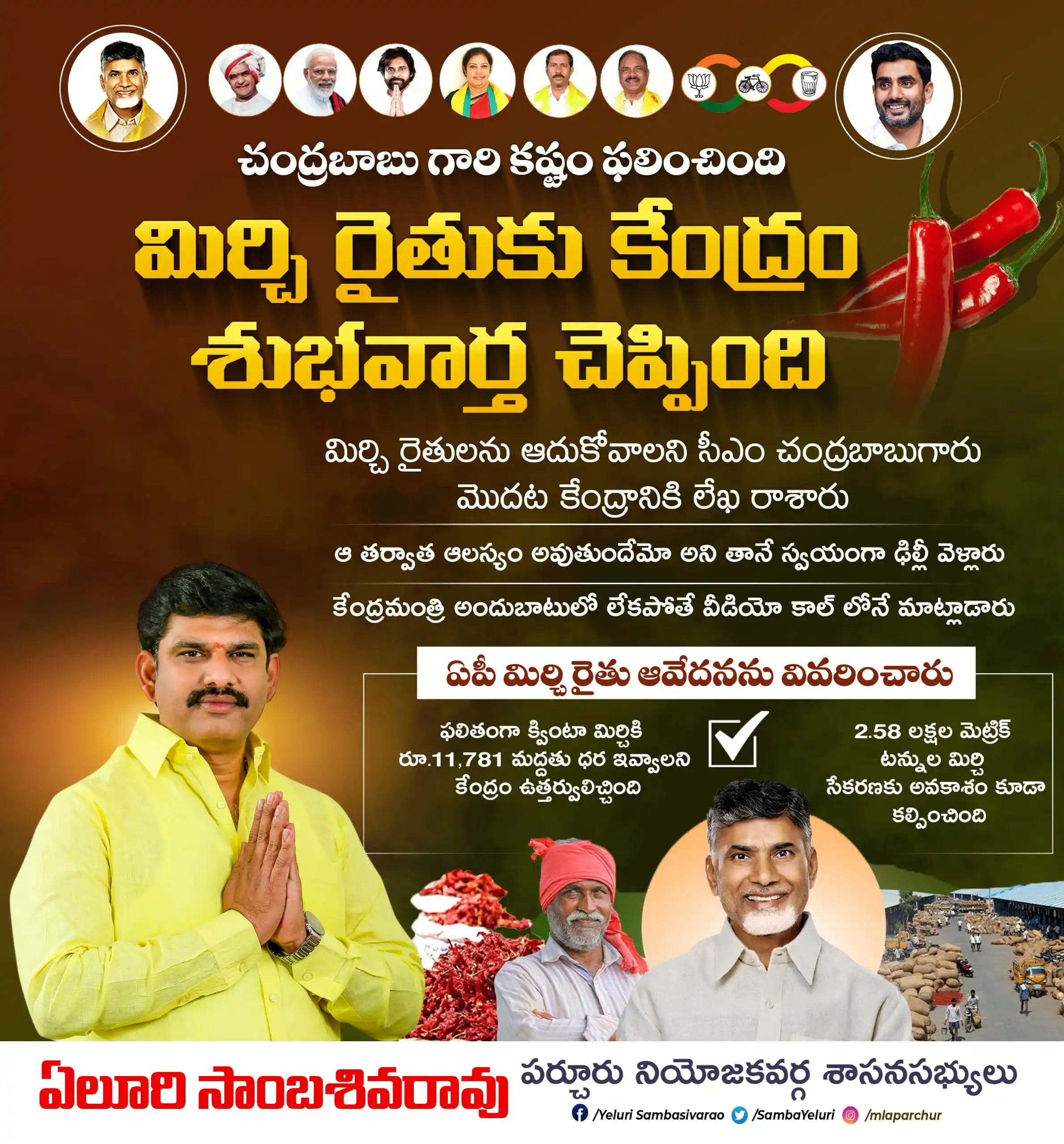 Image from Yeluri Sambasiva Rao: *రాష్ట్ర మిర్చి రైతు ఆవేదనను ఢిల్లీ వెళ్లి స్వయంగా వివరించి కేంద్రాన్న...
