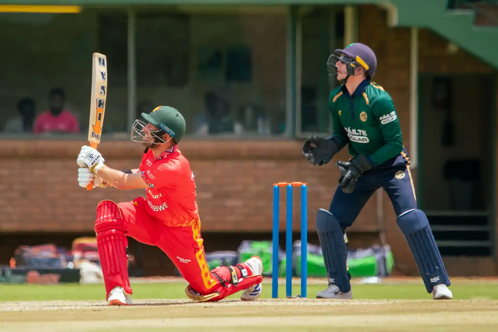 Image from ZTN Prime: Partnership broken. Craig Ervine goes for 66. Zimbabwe are 231/2 aft...