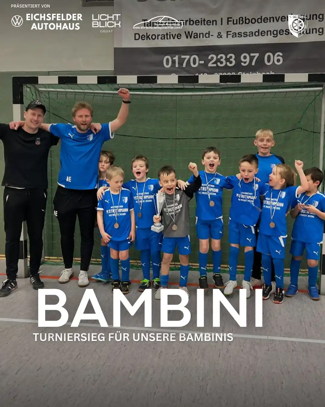 Image from 1. SC 1911 Heiligenstadt News: Unsere Bambinis holen den Sieg! 🏆⚽ Platz 1 beim Hallenturnier in Rein...