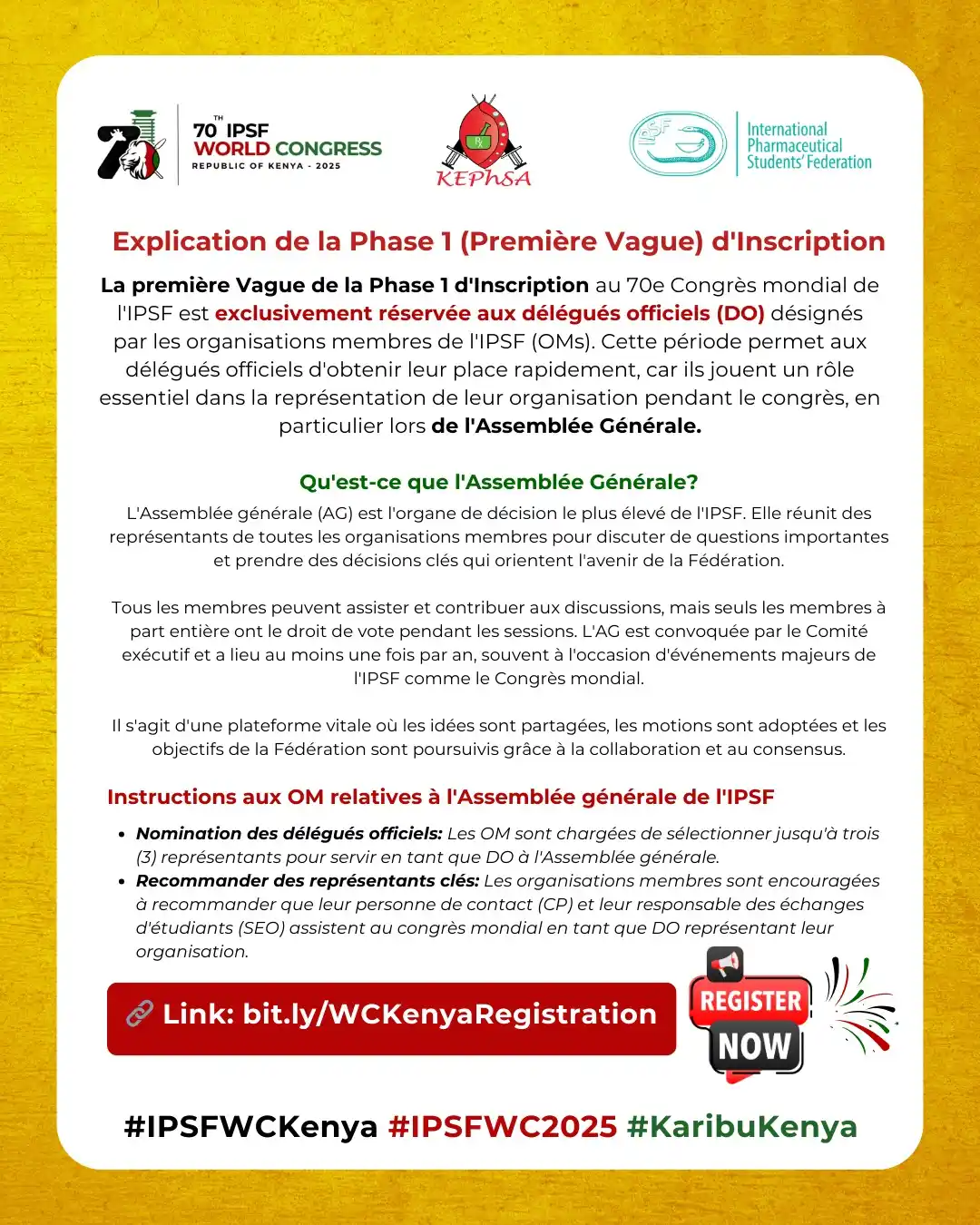 70th IPSF World Congress 2025 🇰🇪 post