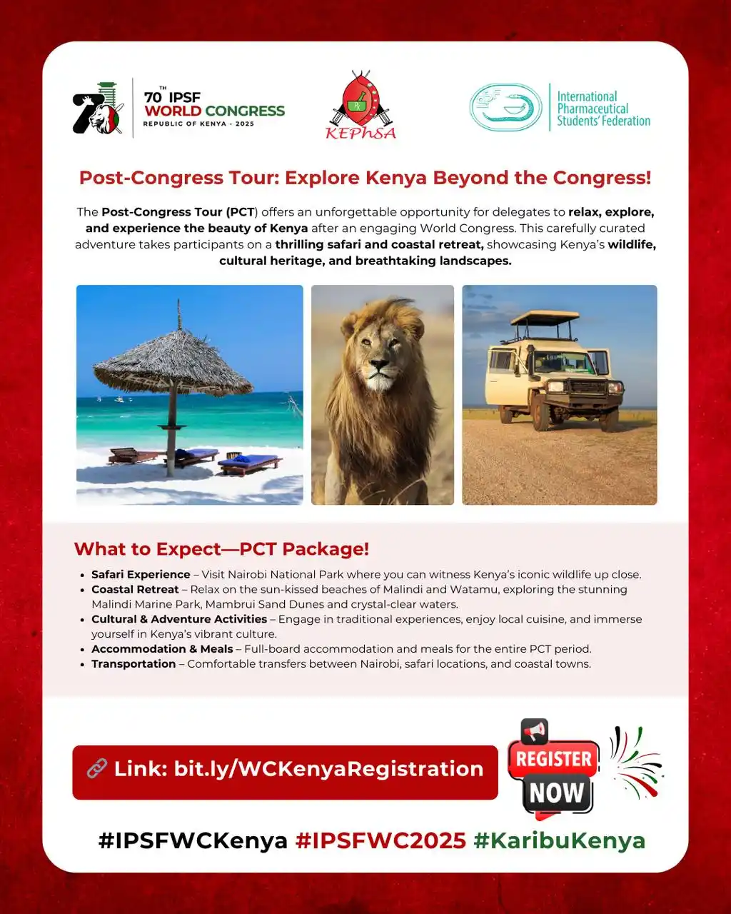 Image from 70th IPSF World Congress 2025 🇰🇪: *Post-Congress Tour*🇰🇪✨  After an incredible World Congress, it’s ti...