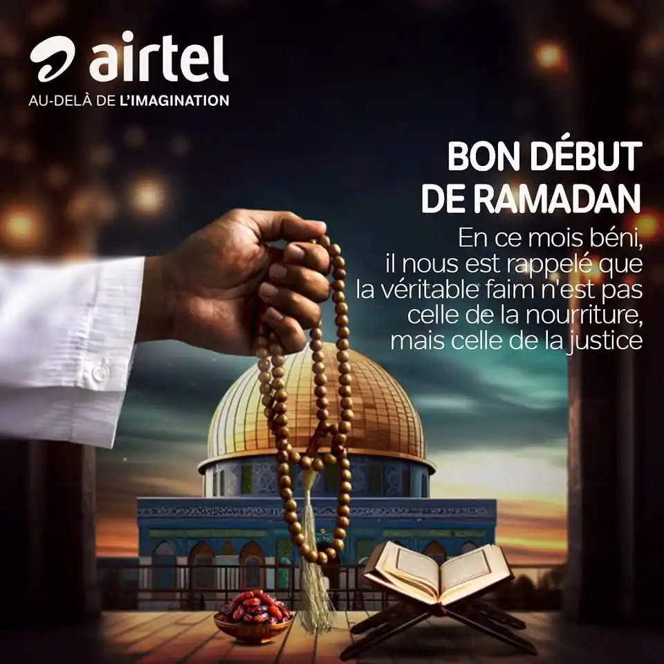 Image from Airtel Congo B: 🌙✨ Bon début de Ramadan ! ✨🌙 En ce mois sacré, nous nous rappelons ...