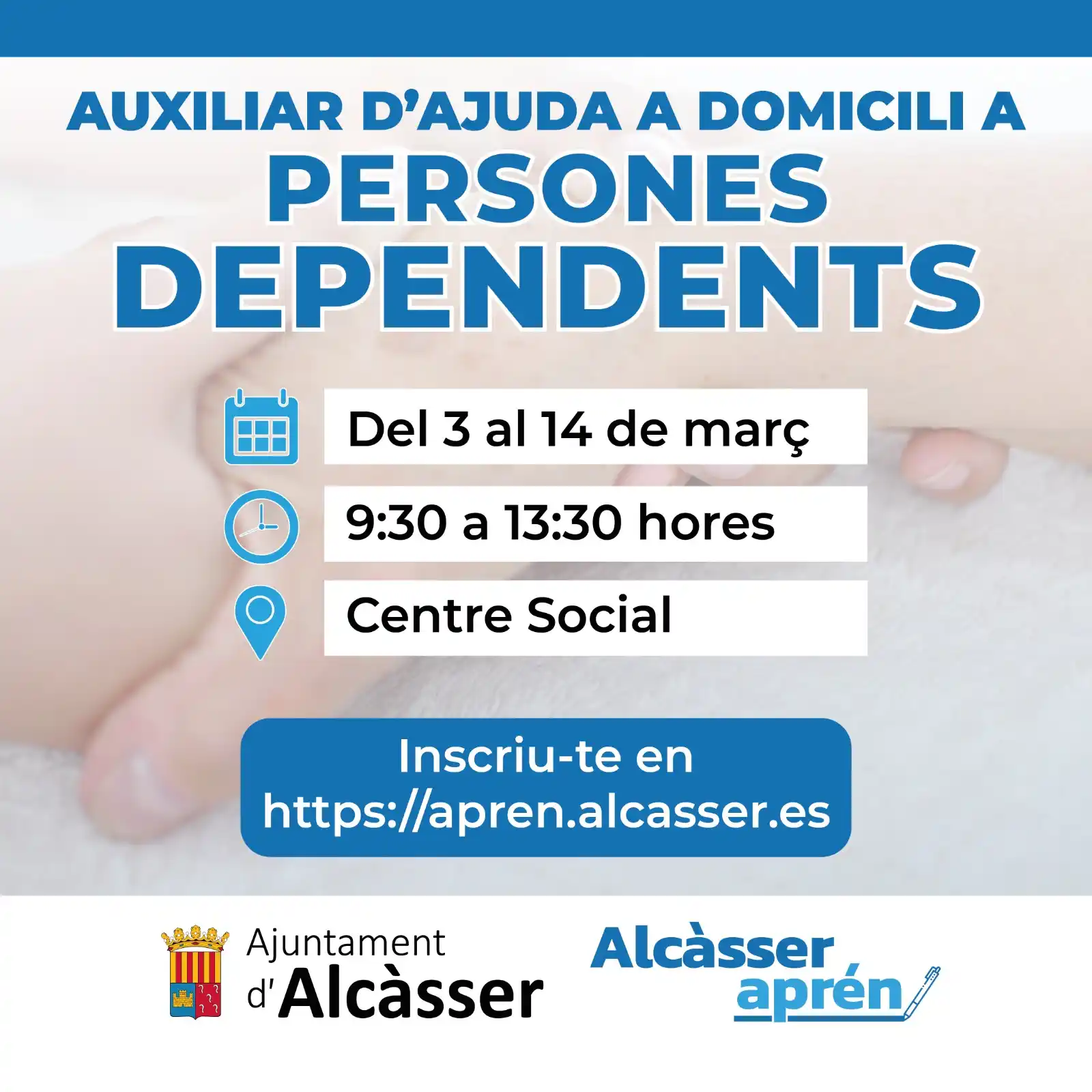 Image from AJUNTAMENT D'ALCÀSSER: FORMACIÓ EN AUXILIAR D'AJUDA A DOMICILI A PERSONES DEPENDENTS 🫂 Del ...