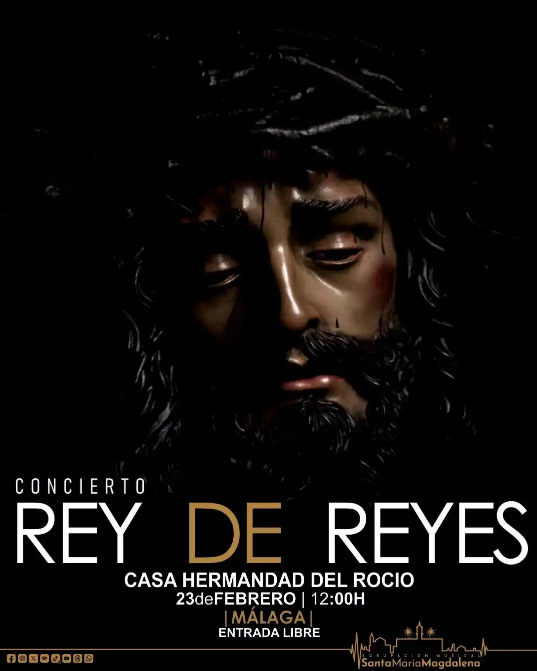 Image from A.M. Santa María Magdalena: 𝐂𝐨𝐧𝐜𝐢𝐞𝐫𝐭𝐨 | El próximo domingo 23 de febrero viajaremos a Mál...