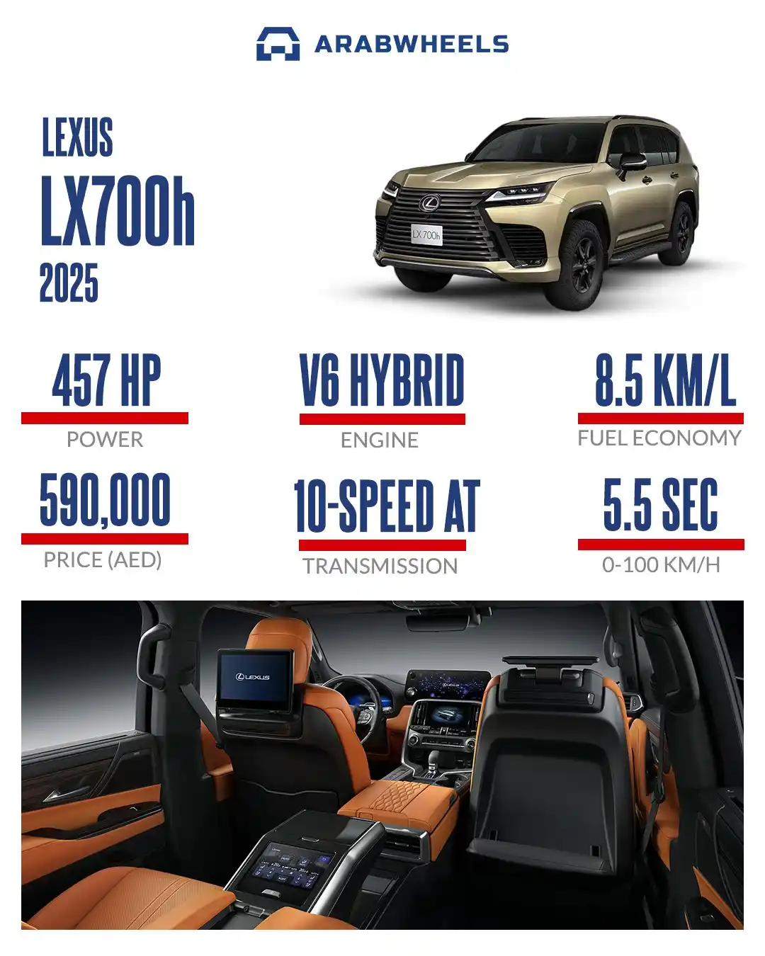Image from ArabWheels: Discover the power and luxury of the Lexus LX700h! ✨ Dive into its top...