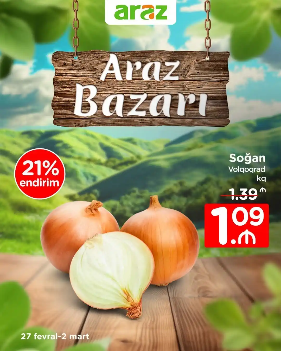 Image from Araz Supermarket: Həftəsonu “Araz”da endirimlər yolunuzu gözləyir. 😍🛒 Dəyərli izləyic...