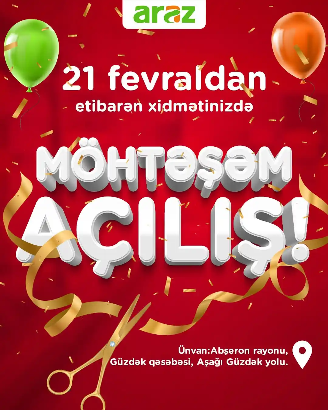 Image from Araz: Növbəti filialımız fəaliyyətə başlayır. 🥳  Dəyərli izləyicilərimiz, “...
