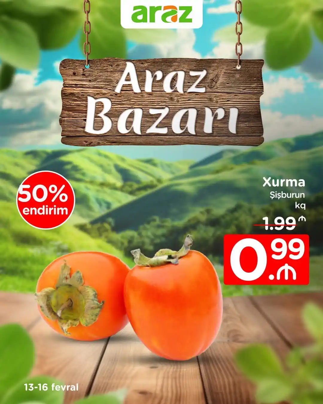 Image from Araz Supermarket: Həftəsonu “Araz”da endirimlər yolunuzu gözləyir. 😍🛒 Dəyərli izləyic...