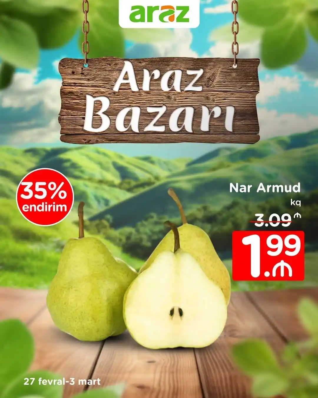Image from Araz Supermarket: Həftəsonu “Araz”da endirimlər yolunuzu gözləyir. 😍🛒 Dəyərli izləyic...
