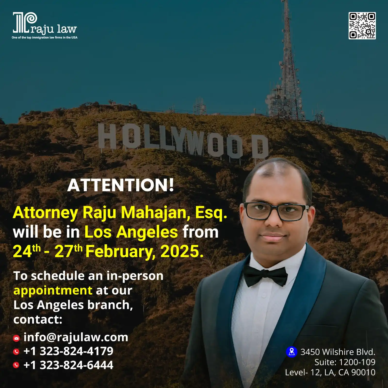 Image from Attorney Raju Mahajan & Associates: Los Angeles, Get Ready! 🇺🇸 Attorney Raju Mahajan, Esq. will be in L...
