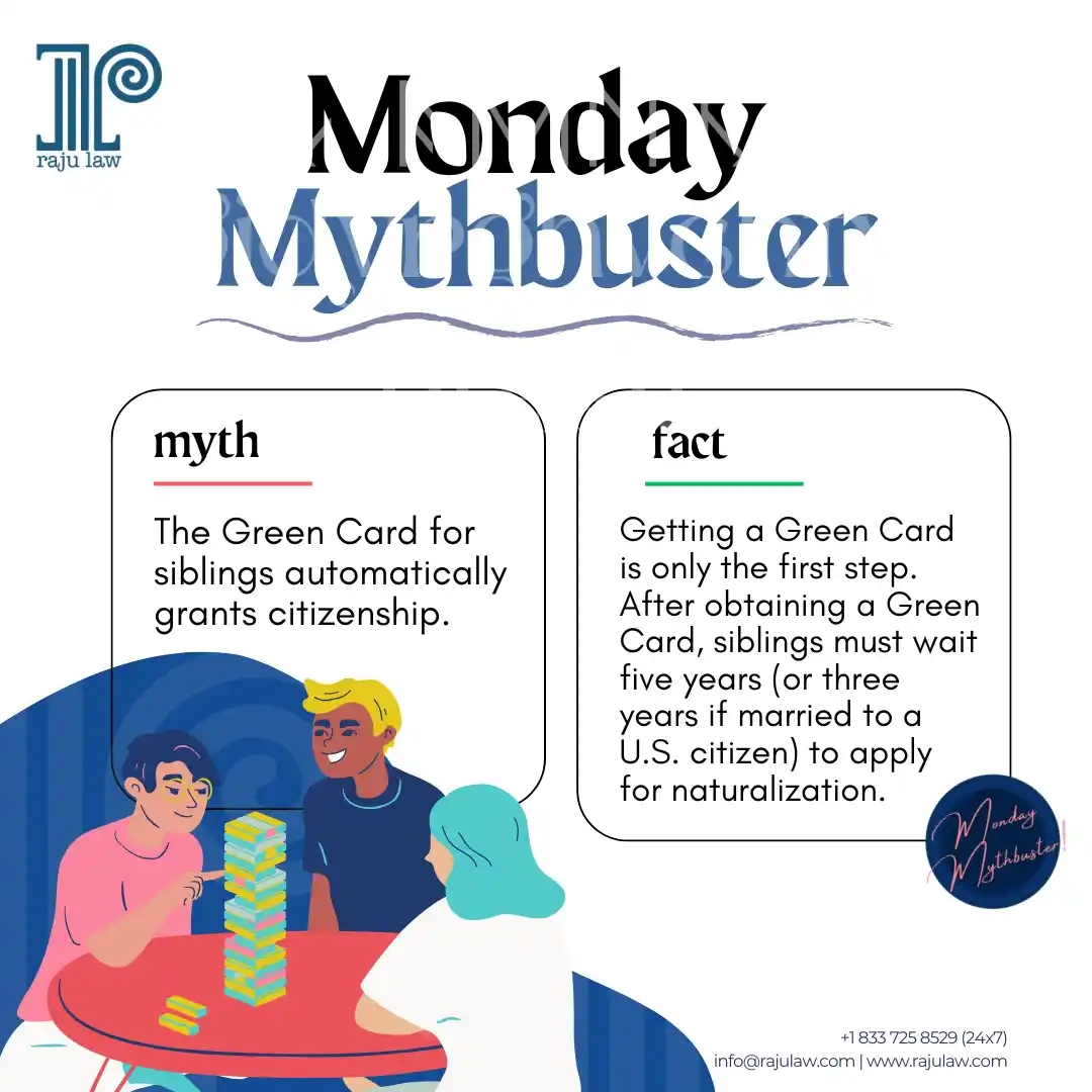 Image from Attorney Raju Mahajan & Associates: Many people believe that receiving a Green Card through a sibling spon...