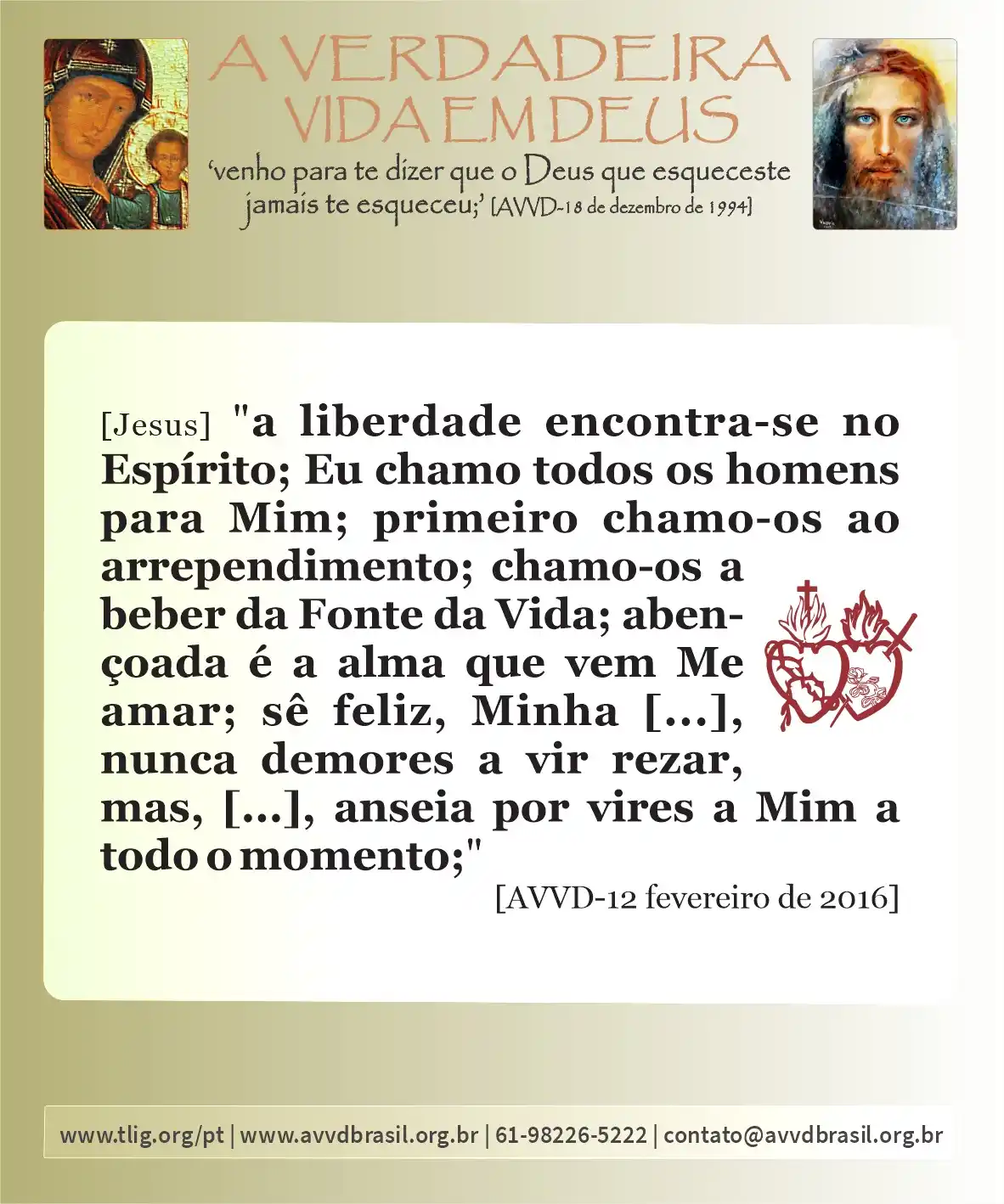 AVVDBrasil: Nossos Dois Corações triunfarão post