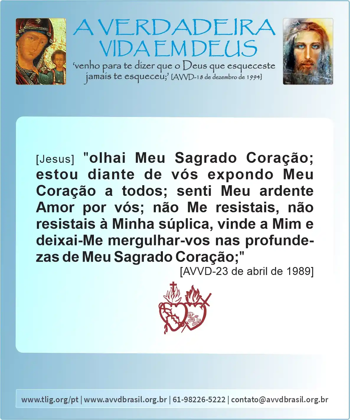 AVVDBrasil: Nossos Dois Corações triunfarão post