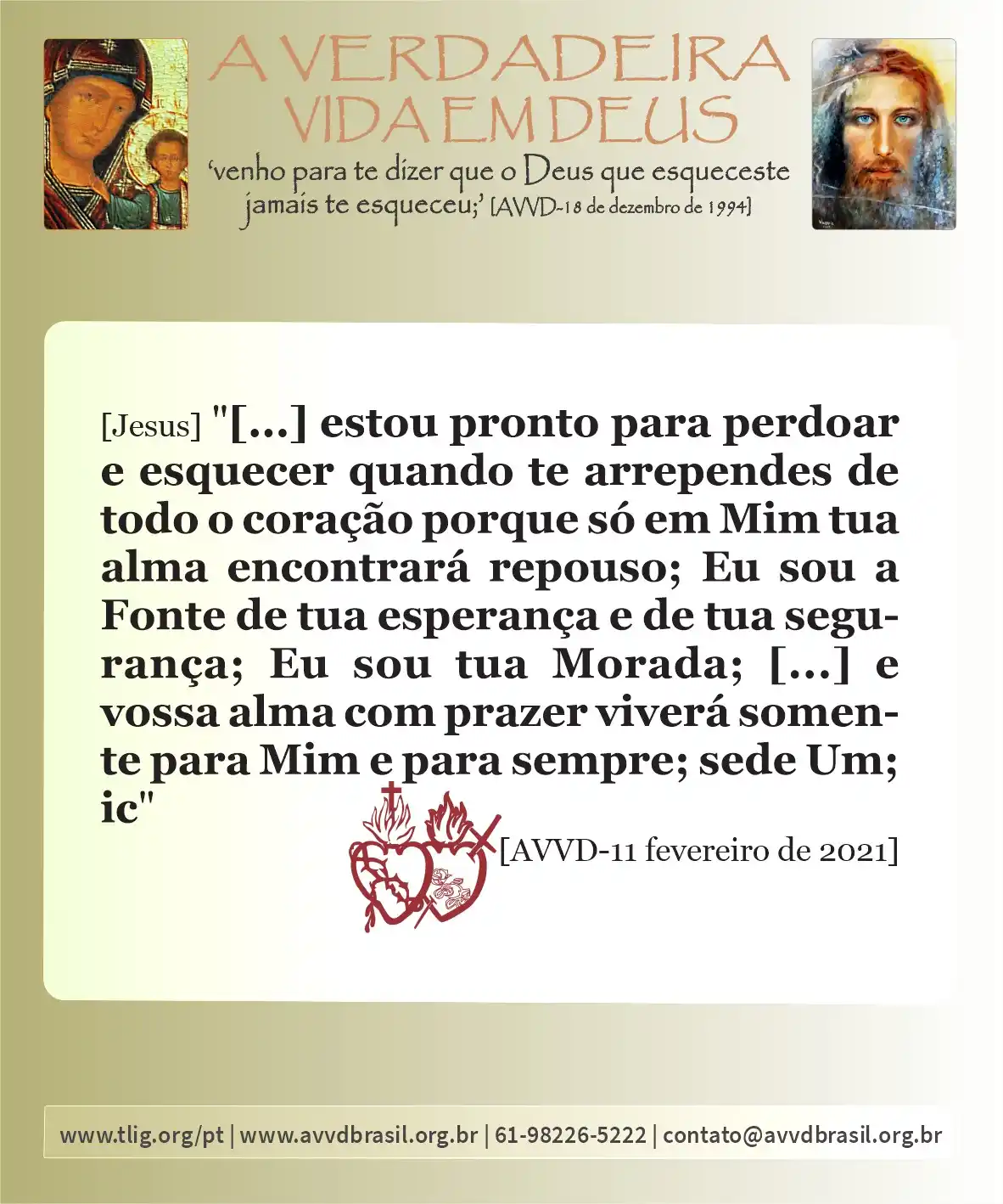 AVVDBrasil: Nossos Dois Corações triunfarão post