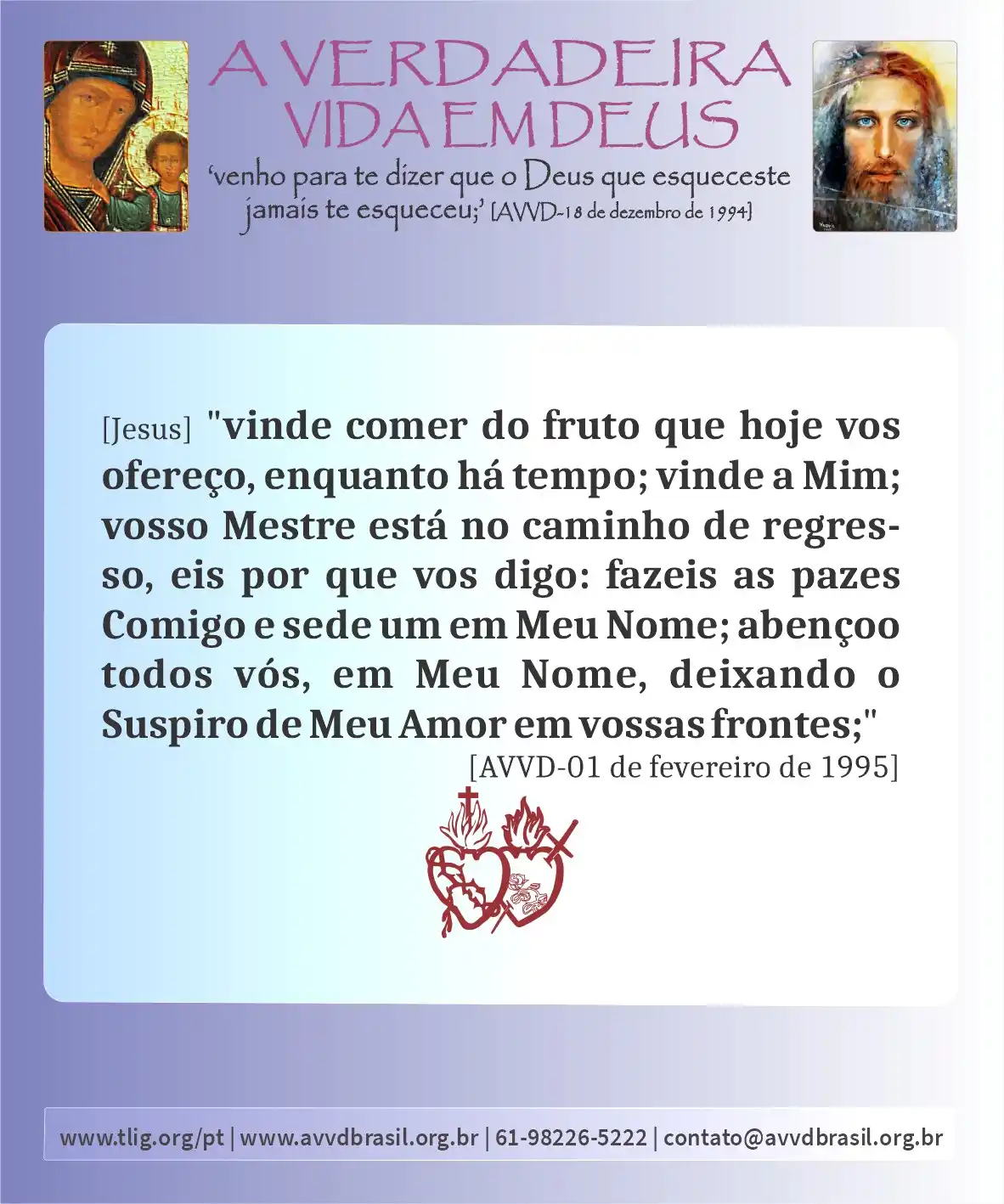 AVVDBrasil: Nossos Dois Corações triunfarão post