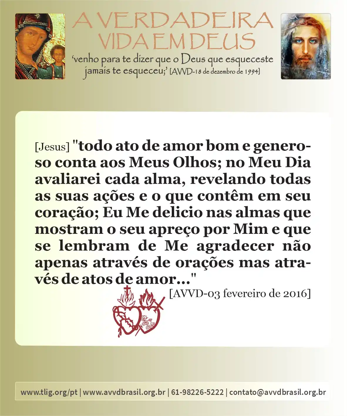 AVVDBrasil: Nossos Dois Corações triunfarão post
